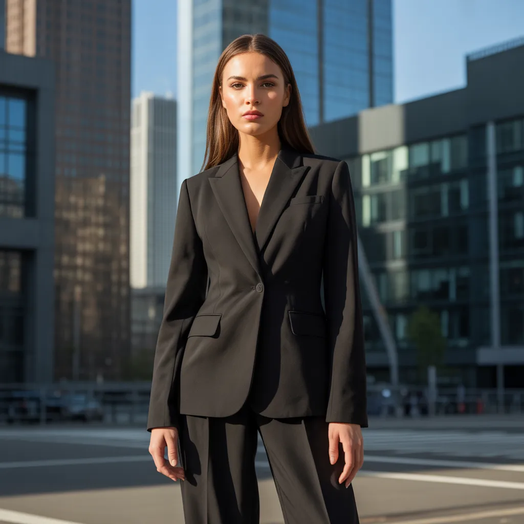 Head-to-Toe Black Power Look - Monochrome Outfit Ideas