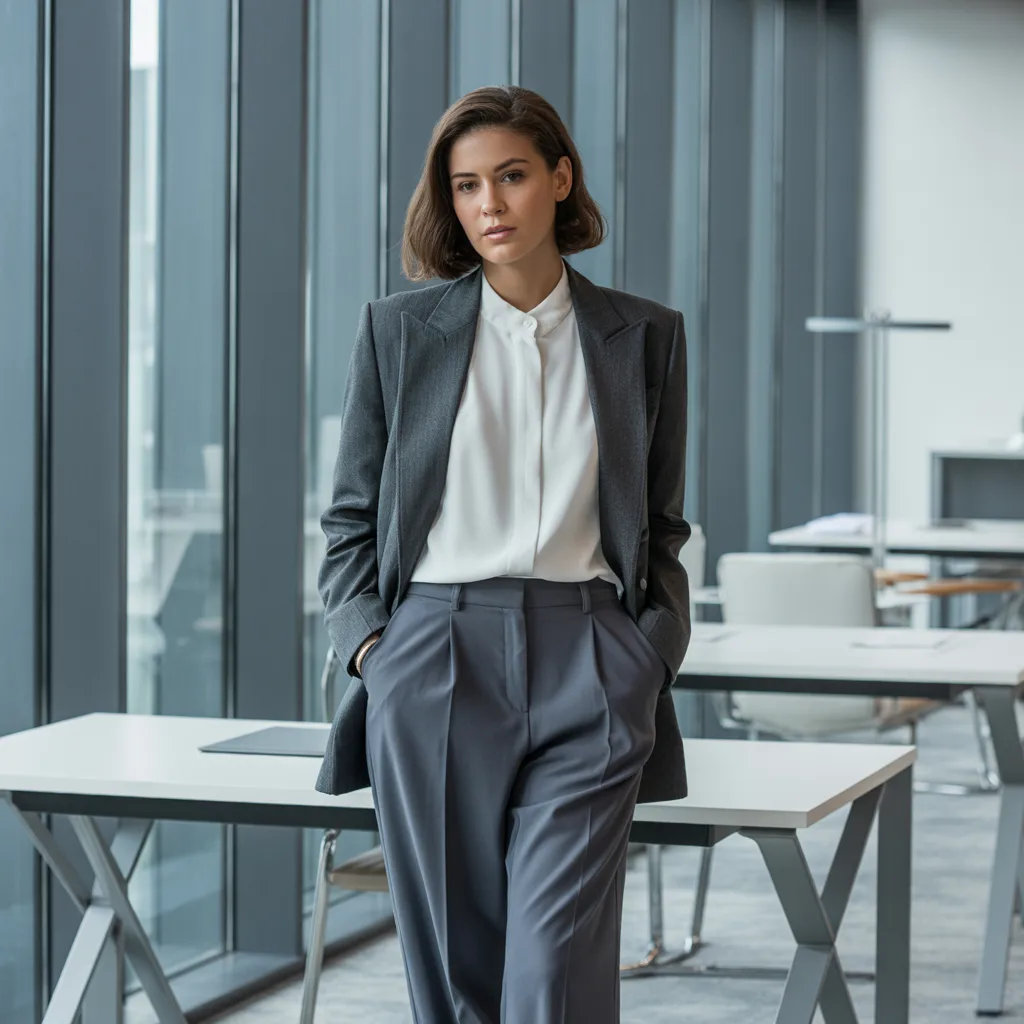 Soft Grey Minimalist Workwear