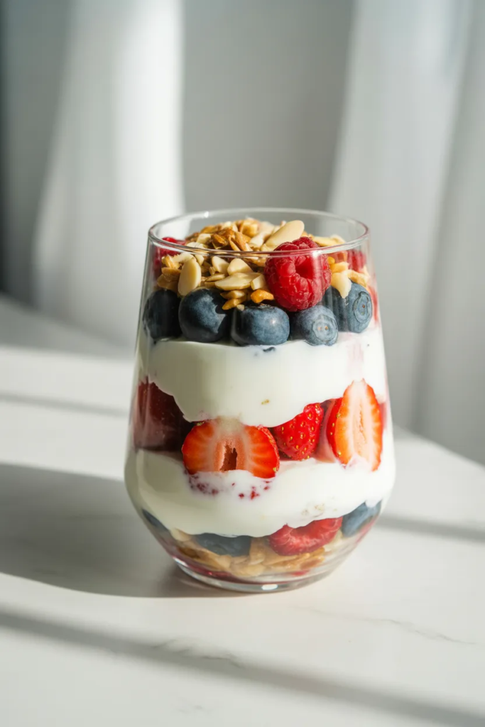 Creamy Greek Yogurt Berry Parfait - Sugar Free Dessert Ideas
