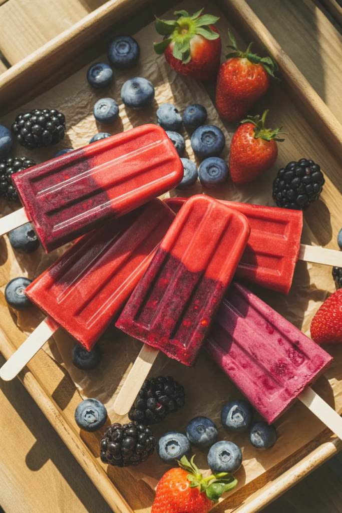 Berry Coconut Popsicles - Sugar Free Dessert Ideas