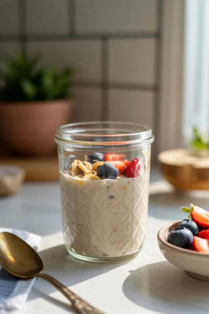 Creamy Overnight Oats with Fresh Berries - Whole Food Breakfast Recipes