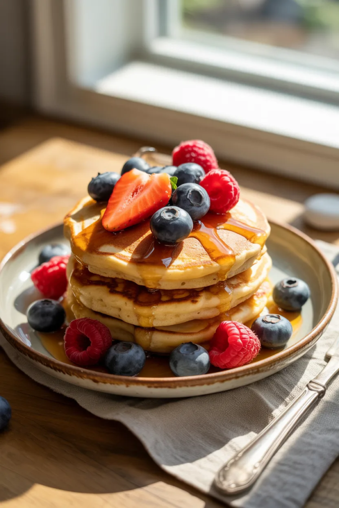Almond Flour Pancakes with Berries