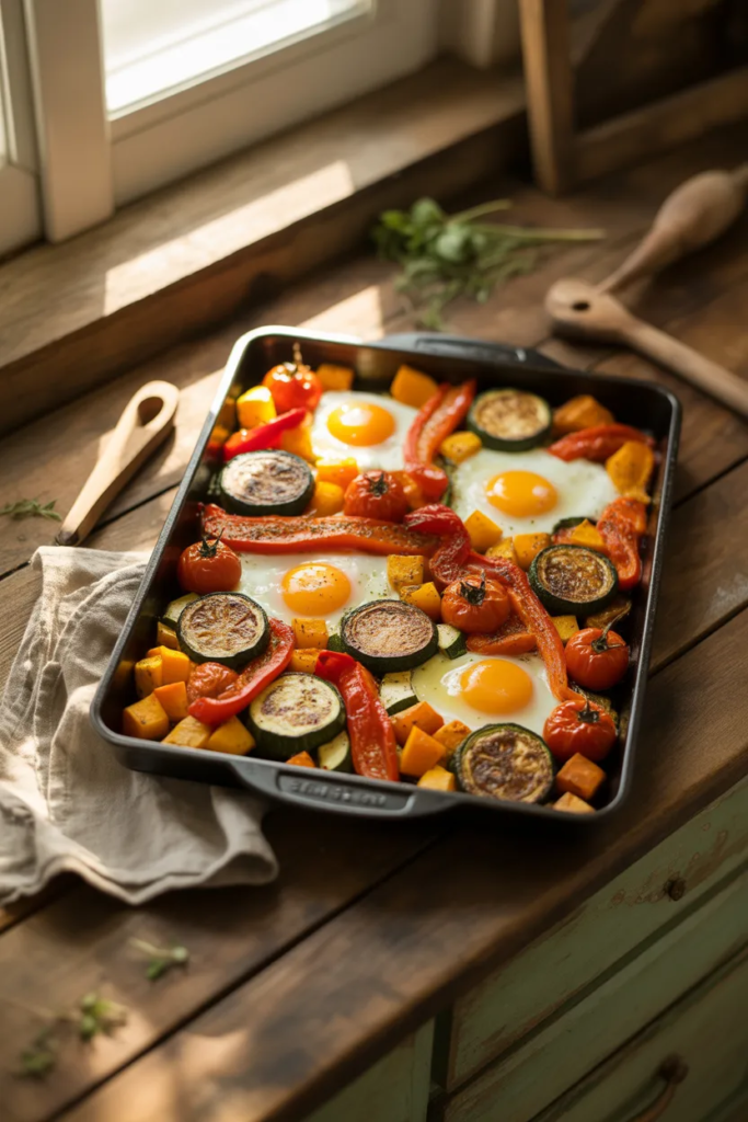 Sheet Pan Veggie and Egg Breakfast Bake - Sheet Pan Breakfast Ideas