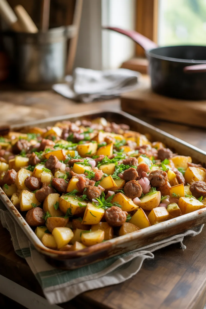 Sheet Pan Sausage and Potato Hash - Sheet Pan Breakfast Ideas