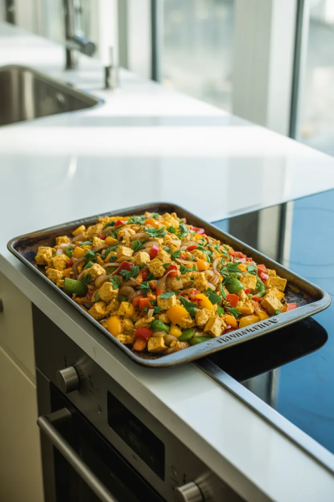 Sheet Pan Tofu Veggie Scramble - Sheet Pan Breakfast Ideas