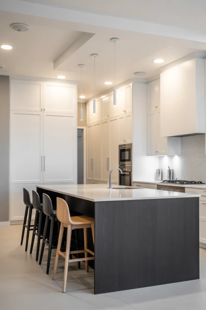 Black Kitchen Island as Statement Piece