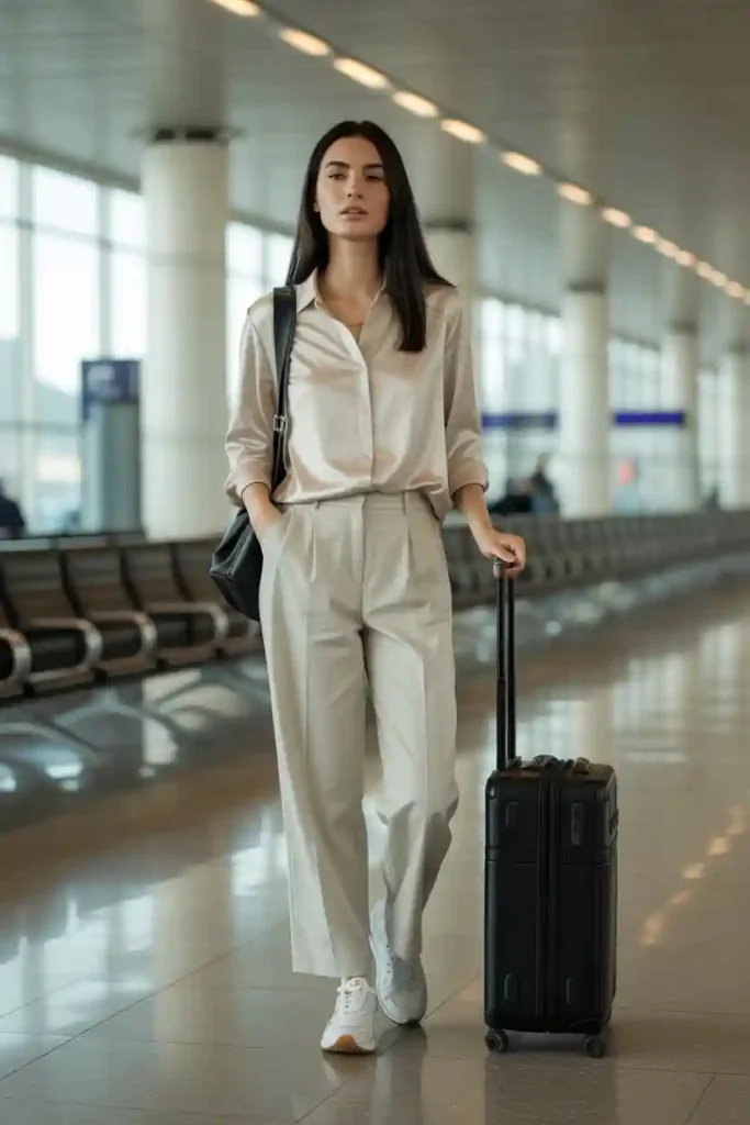 Soft Blouse and Straight-Leg Pants