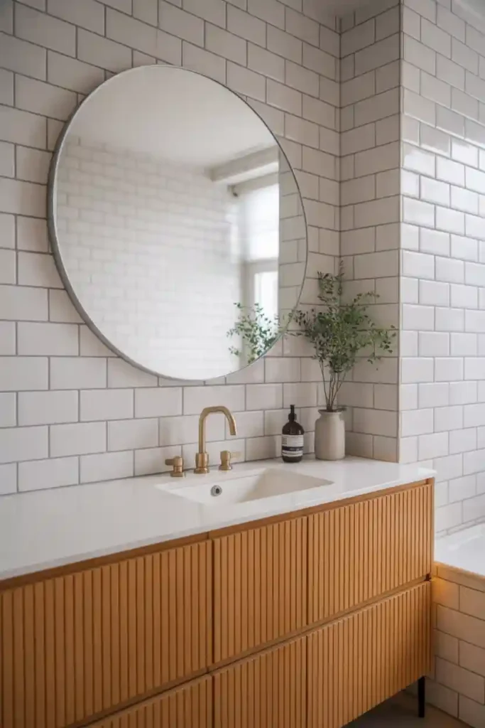 Round Mirror for Soft Elegance - Bathroom Mirror Ideas