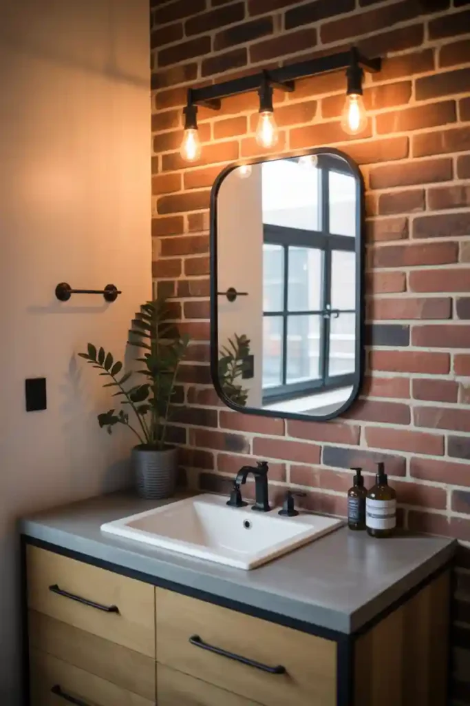 Industrial Metal Frame Mirror