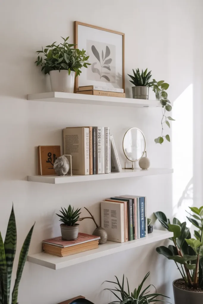 Minimalist Floating Shelves - Bookcase Ideas