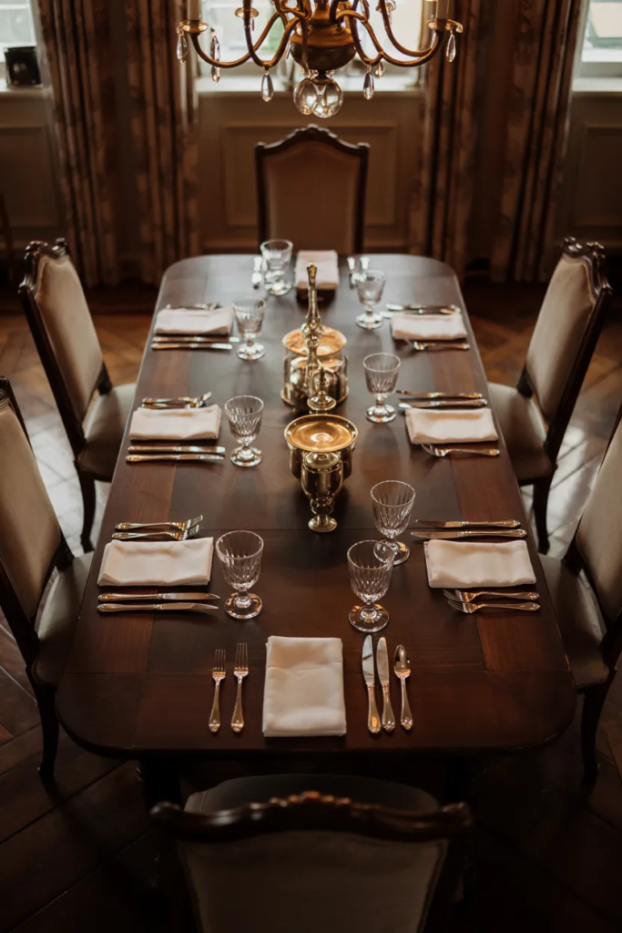 Rich Wood Dining Table - Formal Dining Room Ideas