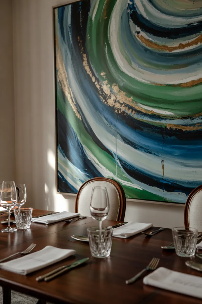Artwork as a Focal Point - Formal Dining Room Ideas