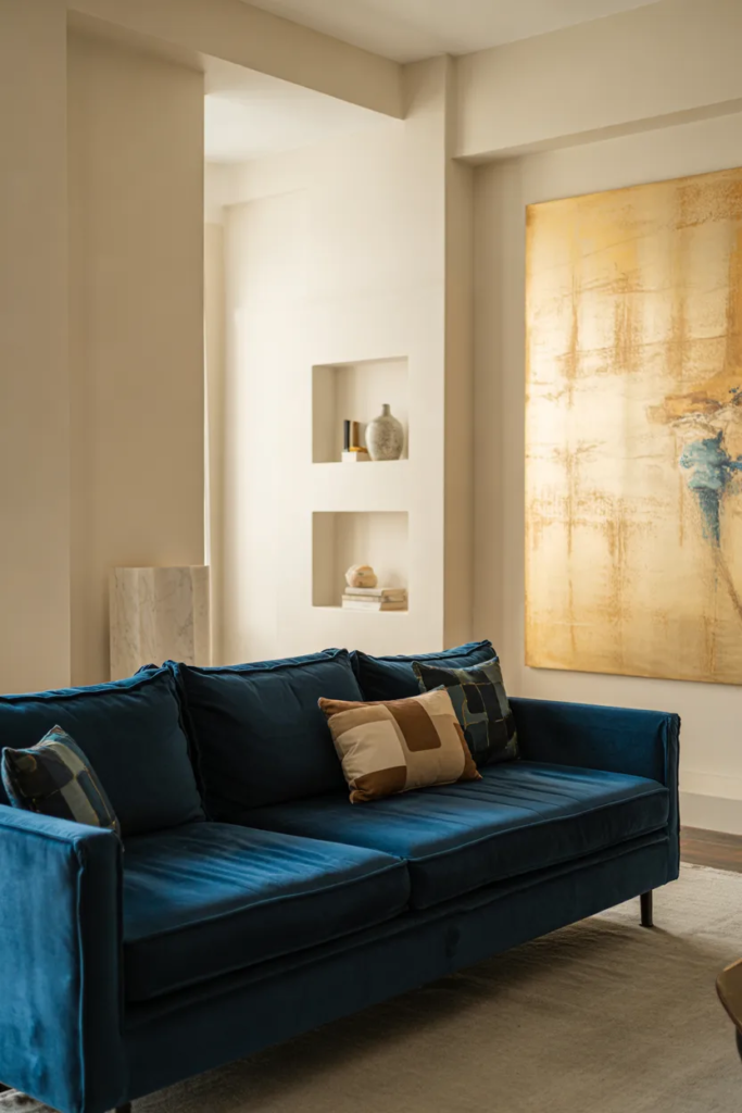 Blue Sofa as a Statement Piece