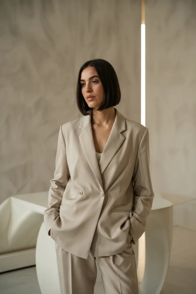 Tailored Blazer with Straight-Leg Trousers - Quiet Luxury Outfit Ideas