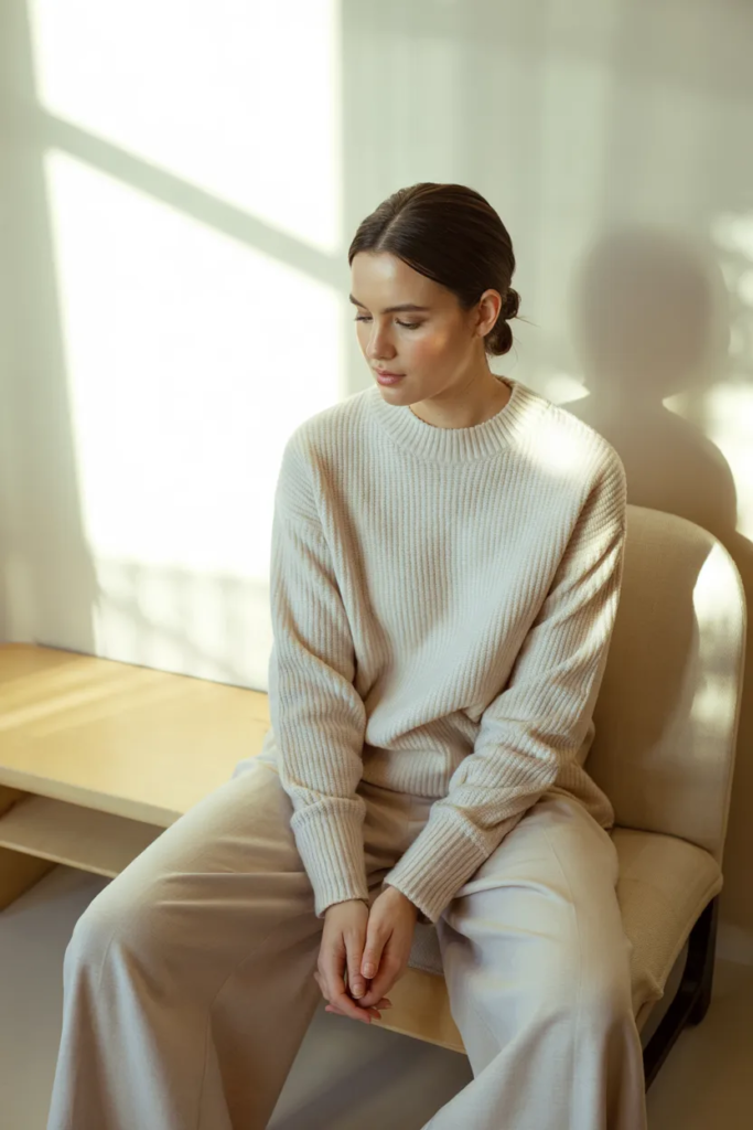 Cashmere Sweater with Wide-Leg Pants - Quiet Luxury Outfit Ideas