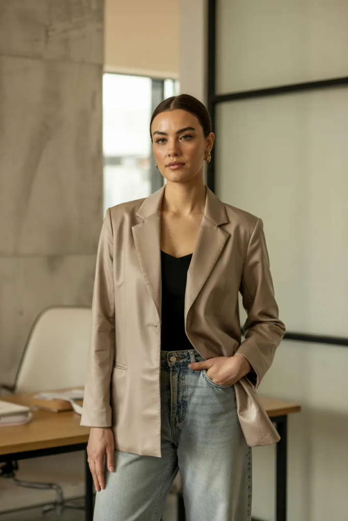 Blazer with Straight-Leg Jeans - Modern Classic Outfits Every Woman Needs