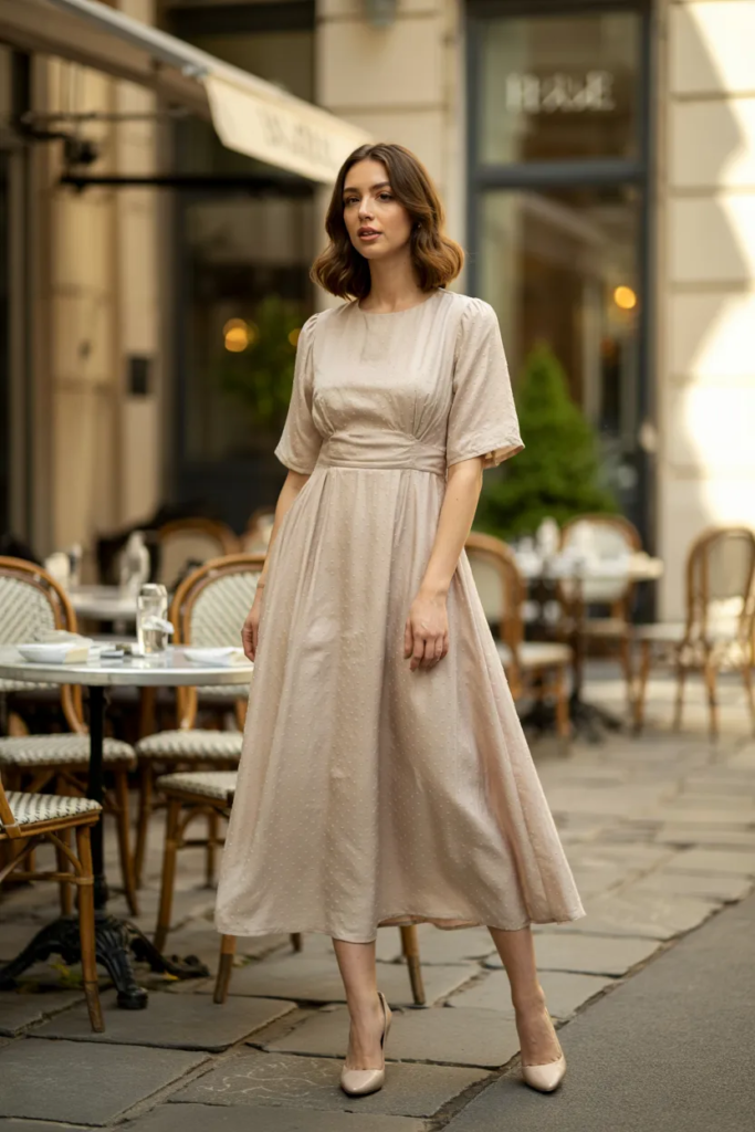 Midi Dress with Simple Heels