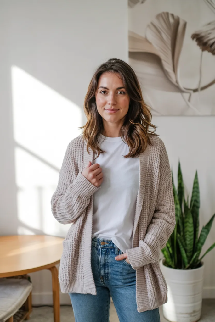 Cardigans with Basic Tees