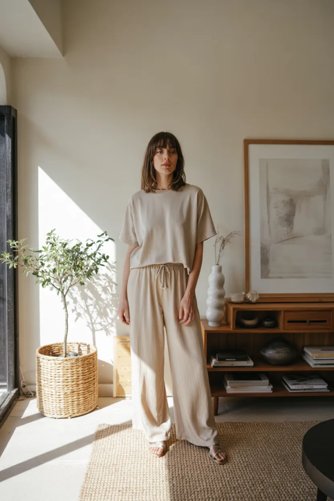 Wide-Leg Pants with Soft Knits