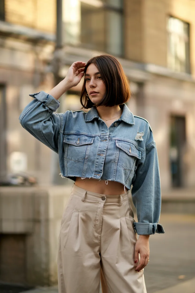 Cropped Jackets with High-Waist Jeans - Winter to Spring Outfit Transition