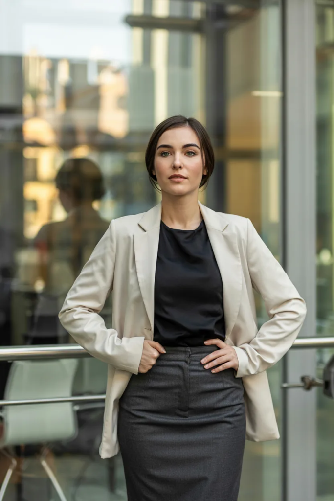 Pencil Skirt with Structured Blazer