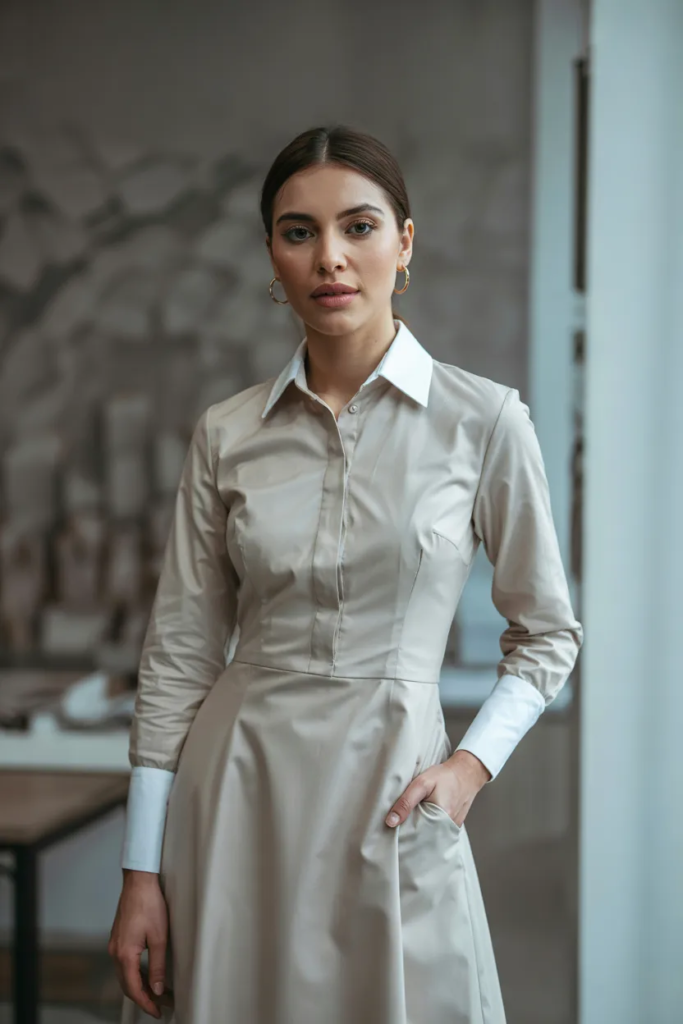 Shirt Dress with Minimal Accessories