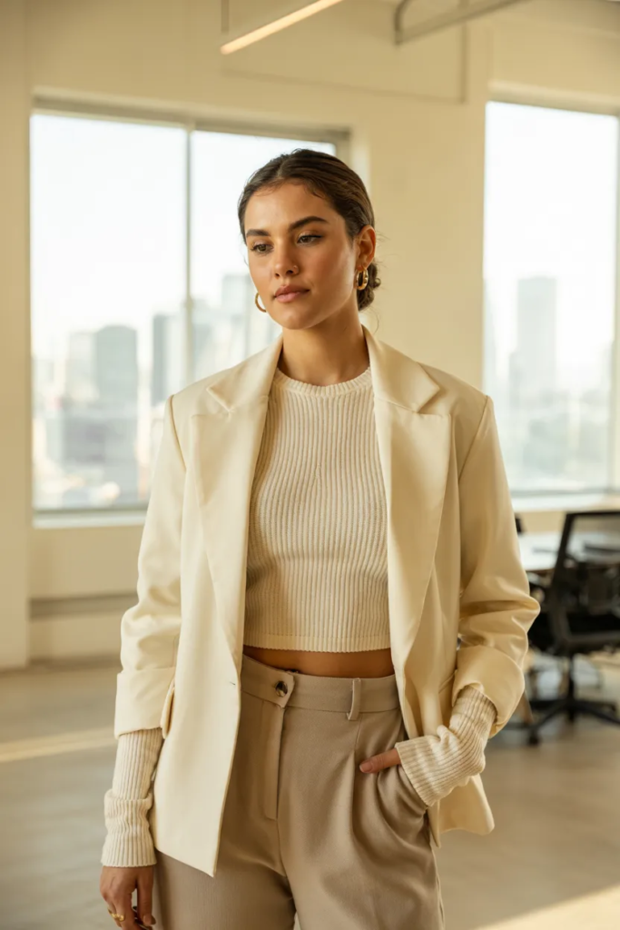 Matching Knit Set with Blazer