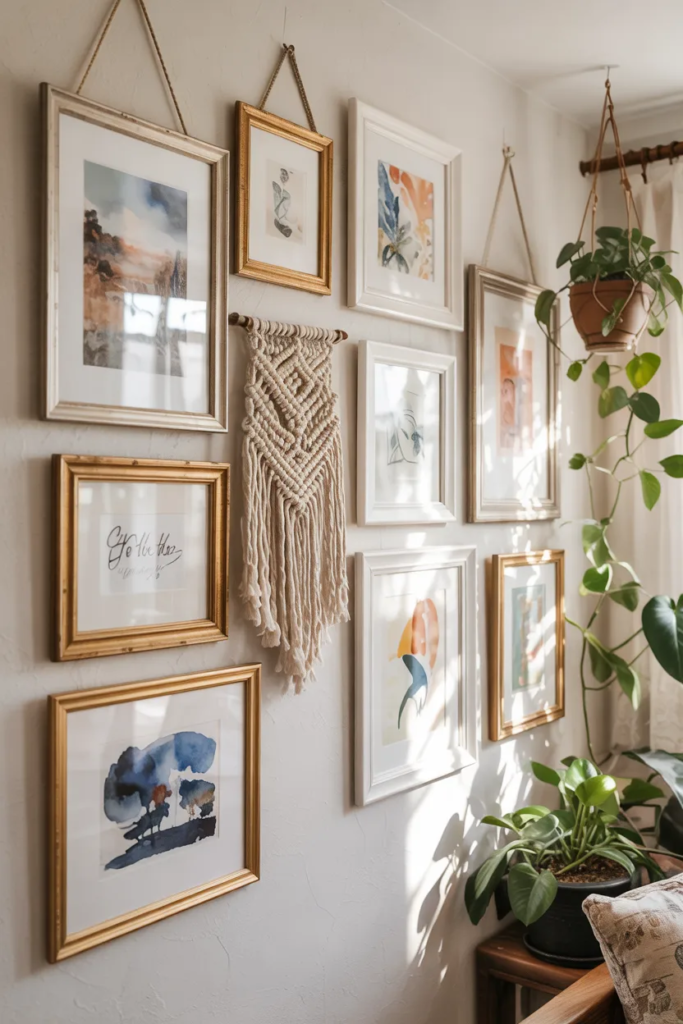 Gallery Wall with Eclectic Art