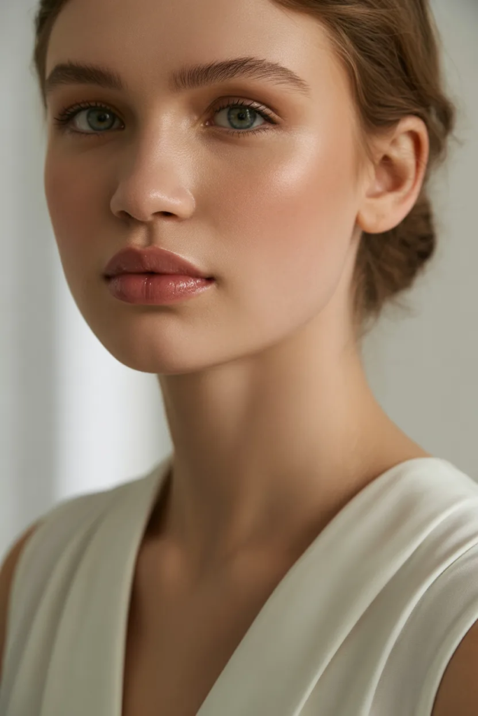 Glossy Lips and Clean Skin