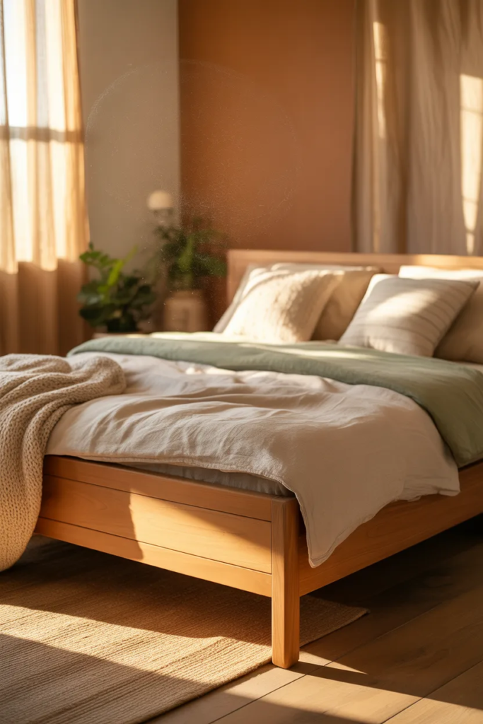 Warm Wood Furniture Accents - Neutral Bedroom Ideas