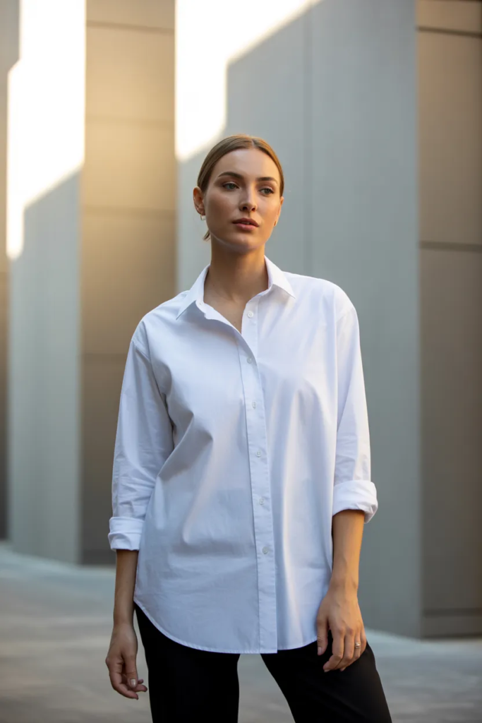 Crisp White Button-Down Shirt - Effortless Chic Wardrobe Ideas