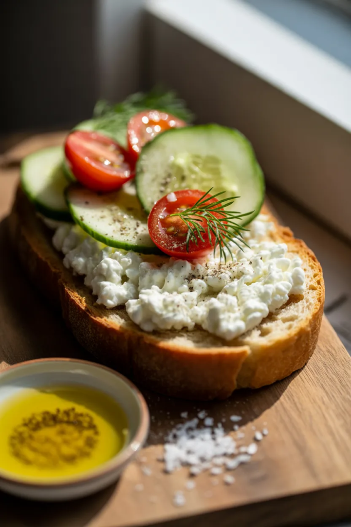Savory Cottage Cheese Toast - High-Protein Cottage Cheese Recipes