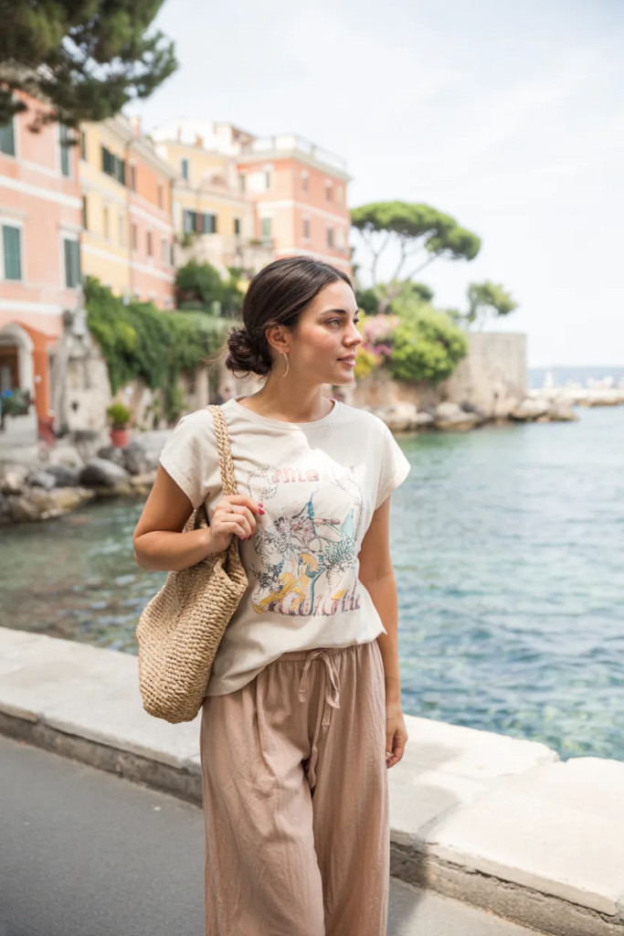 Graphic Tee and Relaxed Linen Pants