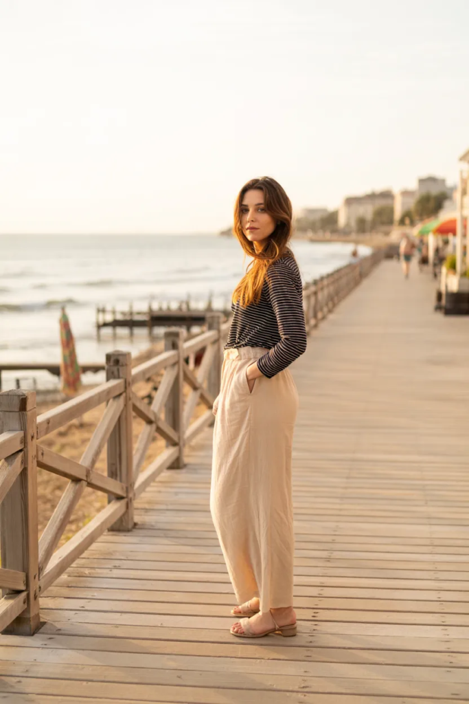 Striped Top with Linen Pants