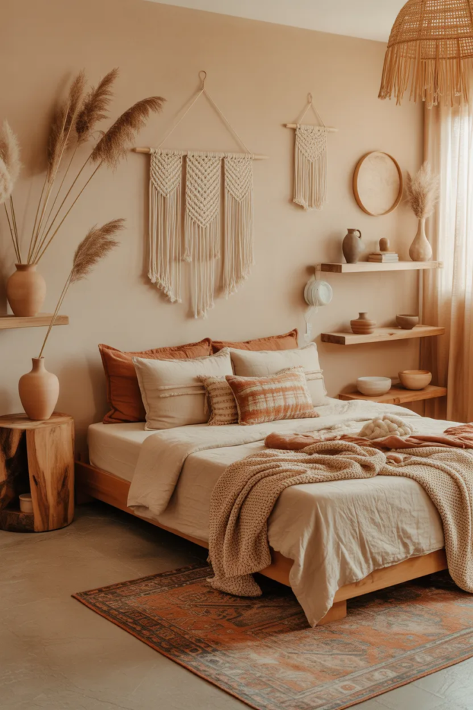 Earthy Neutral Color Palette - Boho Bedroom Ideas