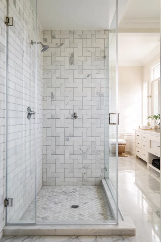 Frameless Glass Panel Divider - No Door Shower Ideas