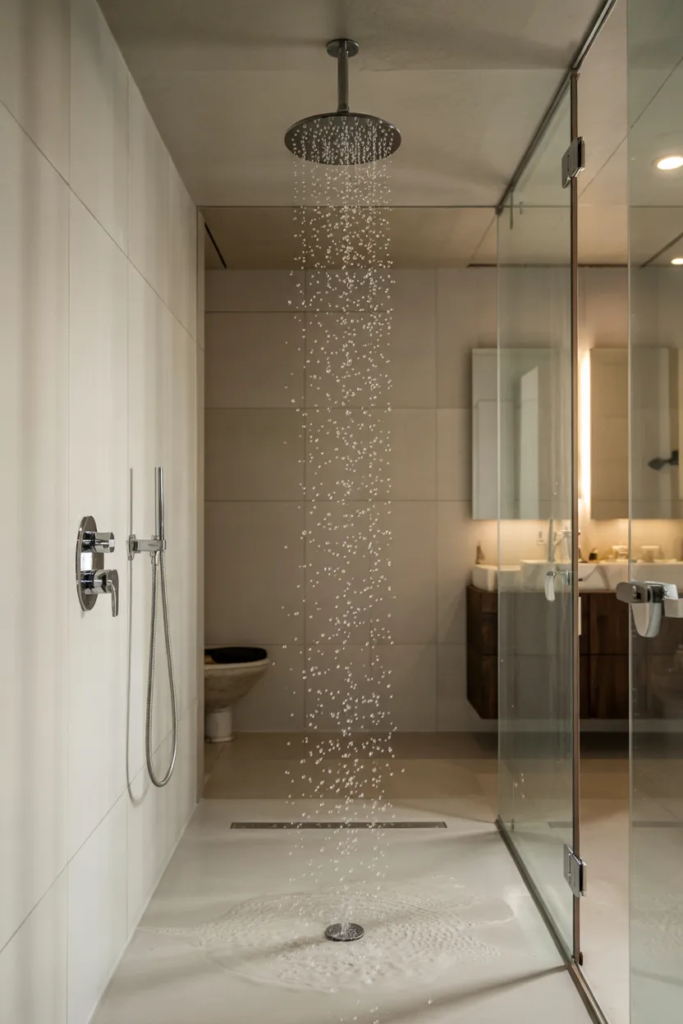 Rainfall Showerhead - Walk-In Shower Ideas