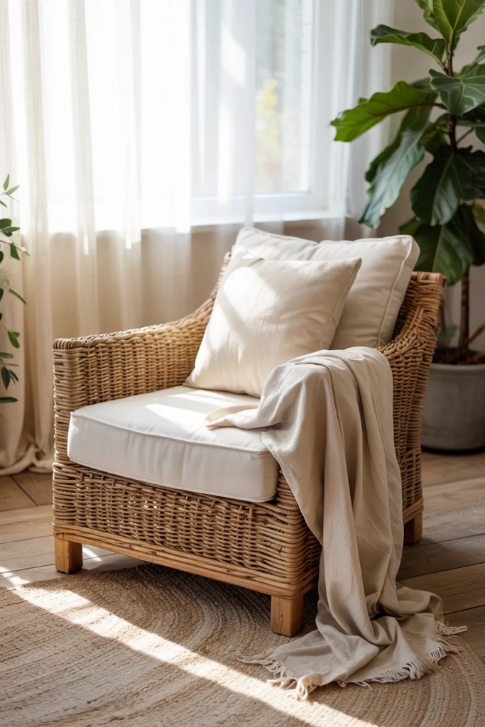 Rattan or Wicker Armchair