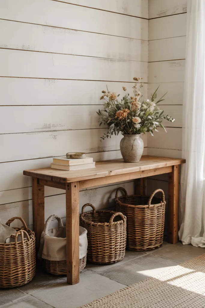 Rustic Wooden Console Table