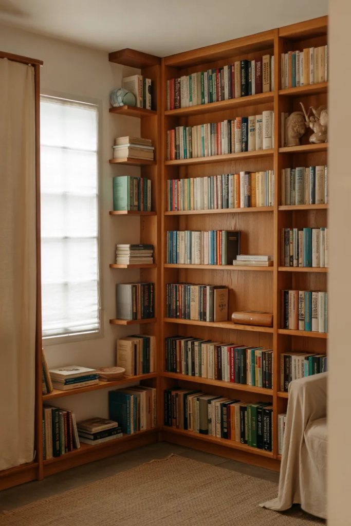 Corner Bookcase for Small Spaces