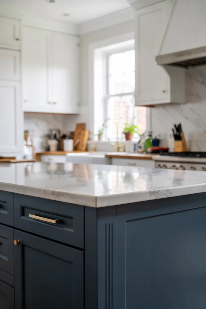 Bold Contrasting Cabinet Color