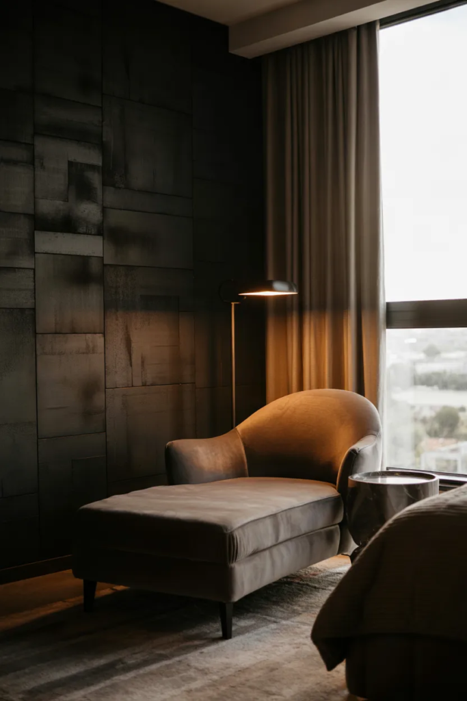 Moody Black Textured Wallpaper - Bedroom Wallpaper Ideas