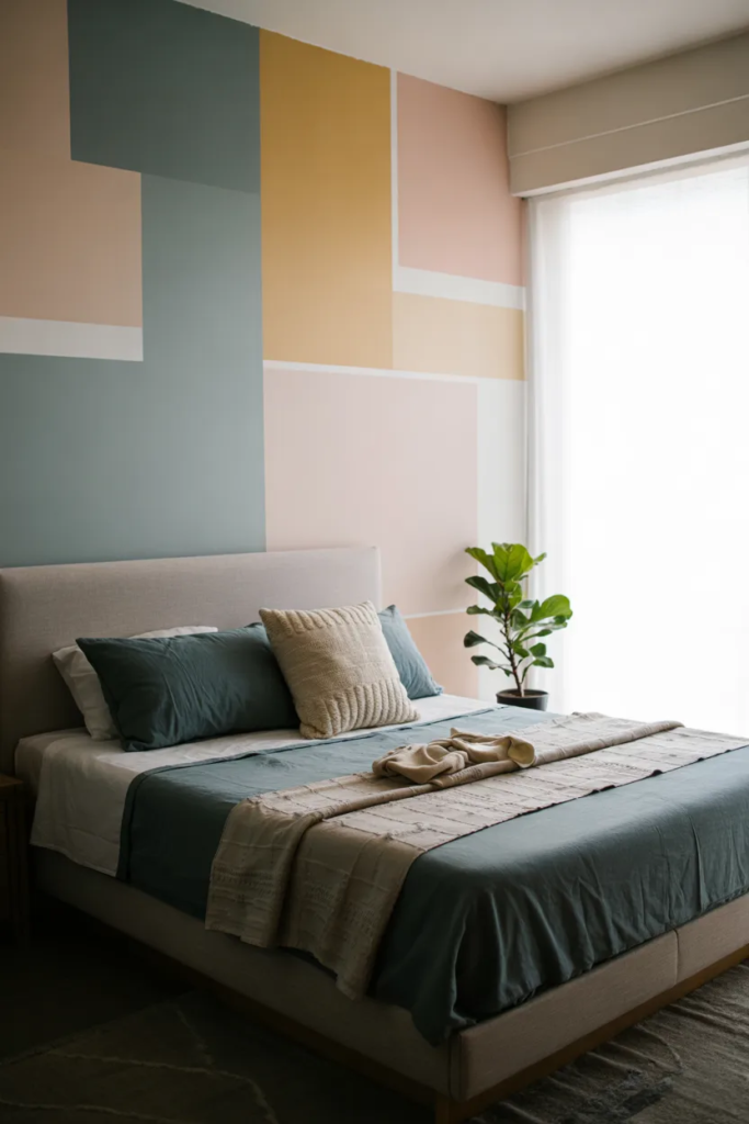 Bold Color Block Wallpaper - Bedroom Wallpaper Ideas