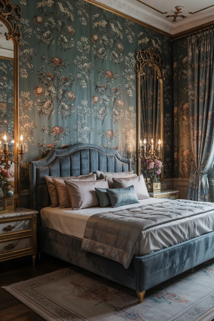 Jewel Tone Patterned Wallpaper