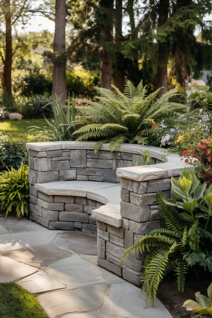 Built-In Stone Bench