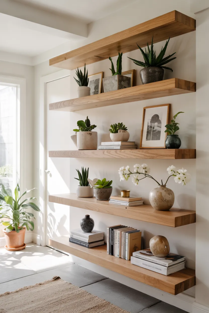 Floating Shelves for Vertical Storage