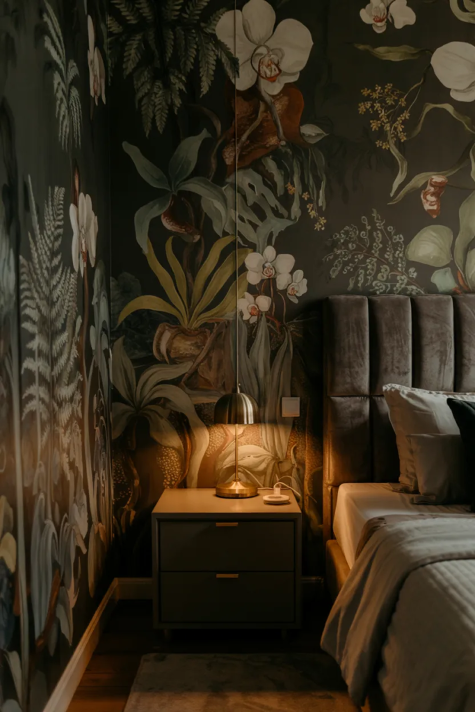 Dark Moody Botanical Prints - Bedroom Wallpaper Ideas