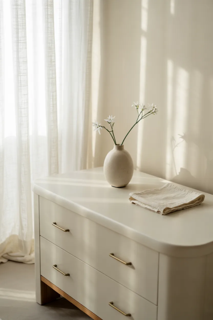 Minimalist White Vanity Setup - Dressing Table Decor Ideas