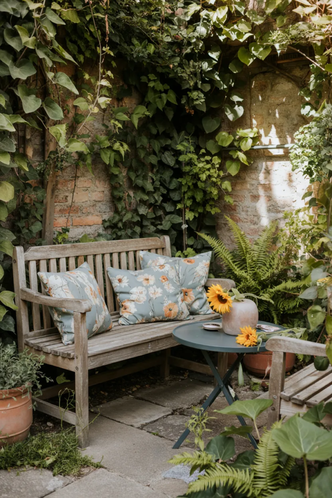 Cozy Corner Bench Seating - Garden Seating Ideas