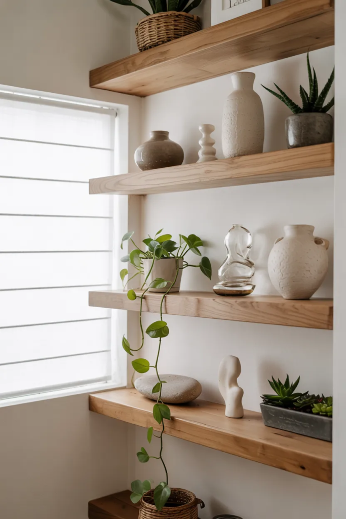 Floating Shelves for Light Storage